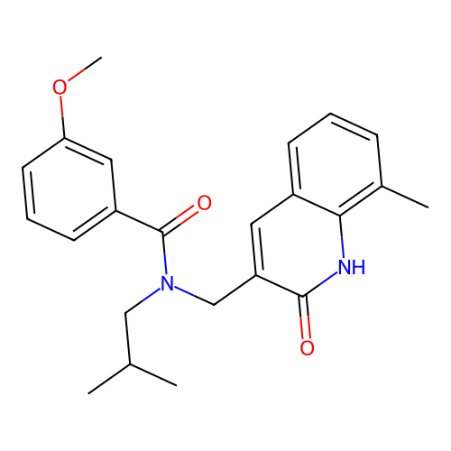 N-((2-hydroxy-8-methylquinolin-3-yl)methyl)-N-isobutyl-3-methoxybenzamide structure