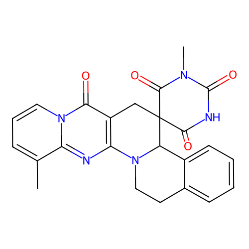 1',12-dimethyl-15,16-dihydro-1'H,4bH-spiro[pyrido[1'',2'':1',2']pyrimido[5',4':5,6]pyrido[2,1-a]isoquinoline-5,5'-pyrimidine]-2',4',6',7(3'H,6H)-tetraone structure