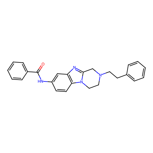 N-(2-phenethyl-3,4-dihydro-1H-pyrazino[1,2-a]benzimidazol-8-yl)benzamide structure