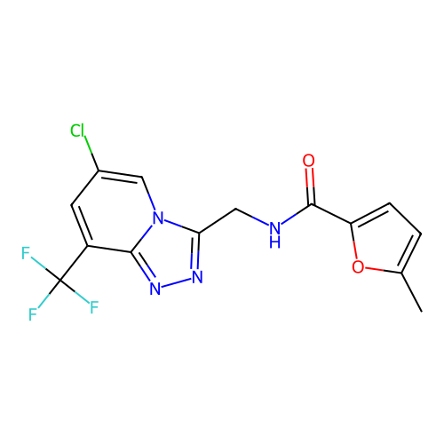 N-((6-chloro-8-(trifluoromethyl)-[1,2,4]triazolo[4,3-a]pyridin-3-yl)methyl)-5-methylfuran-2-carboxamide structure