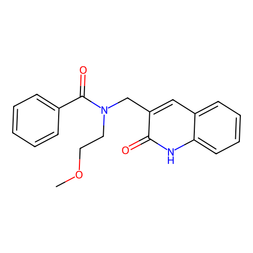 N-(2-methoxyethyl)-N-[(2-oxo-1,2-dihydroquinolin-3-yl)methyl]benzamide structure