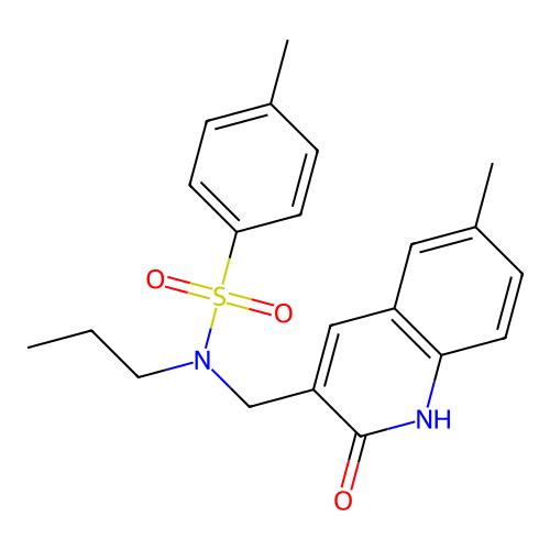 N-((2-hydroxy-6-methylquinolin-3-yl)methyl)-4-methyl-N-propylbenzenesulfonamide structure