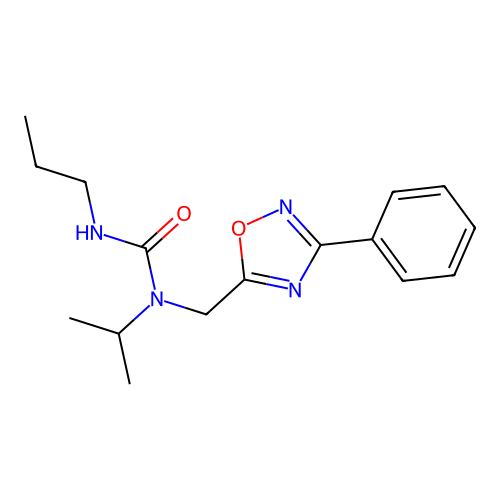 1-[(3-Phenyl-1,2,4-oxadiazol-5-yl)methyl]-1-propan-2-yl-3-propylurea structure