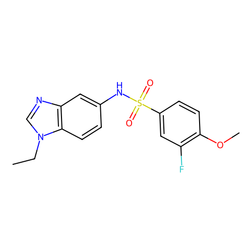 N-(1-ethylbenzimidazol-5-yl)-3-fluoro-4-methoxybenzenesulfonamide structure