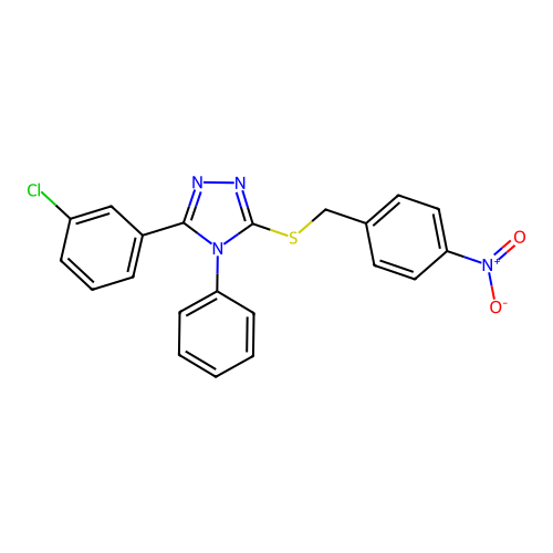 5-(3-Chlorophenyl)-3-[(4-nitrophenyl)methylthio]-4-phenyl-1,2,4-triazole structure