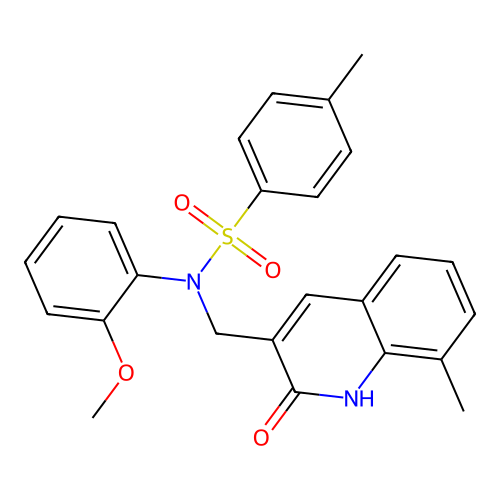 N-(2-methoxyphenyl)-4-methyl-N-[(8-methyl-2-oxo-1H-quinolin-3-yl)methyl]benzenesulfonamide structure