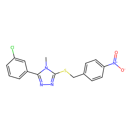 5-(3-Chlorophenyl)-4-methyl-3-[(4-nitrophenyl)methylthio]-1,2,4-triazole structure
