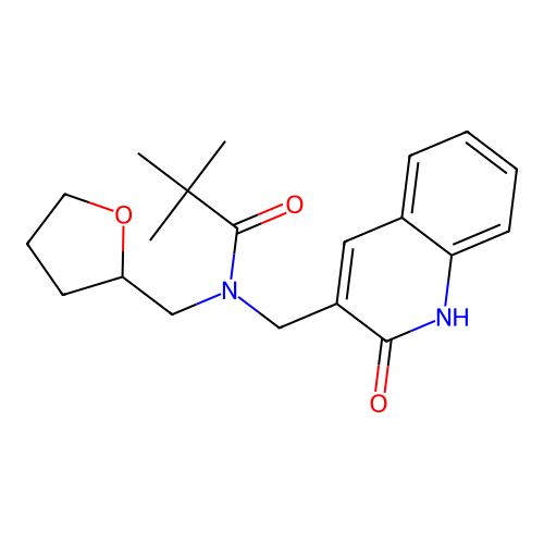 2,2-dimethyl-N-(oxolan-2-ylmethyl)-N-[(2-oxo-1H-quinolin-3-yl)methyl]propanamide structure