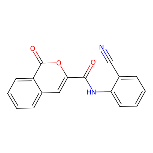 N-(2-cyanophenyl)-1-oxo-1H-isochromene-3-carboxamide structure
