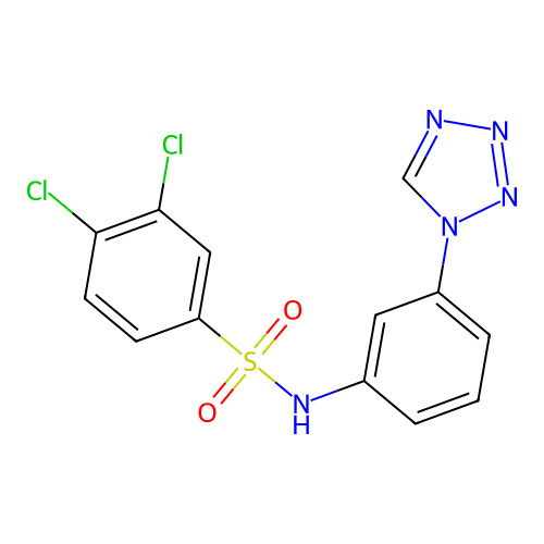 3,4-dichloro-N-[3-(1H-tetrazol-1-yl)phenyl]benzenesulfonamide structure