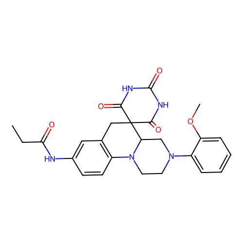 N-(3-(2-methoxyphenyl)-2',4',6'-trioxo-1,2,2',3,3',4,4a,4',6,6'-decahydro-1'H-spiro[pyrazino[1,2-a]quinoline-5,5'-pyrimidin]-8-yl)propionamide structure