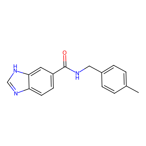 N-(4-methylbenzyl)-1H-benzimidazole-6-carboxamide structure