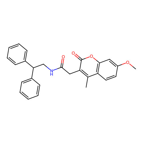 N-(2,2-diphenylethyl)-2-(7-methoxy-4-methyl-2-oxo-2H-chromen-3-yl)acetamide structure