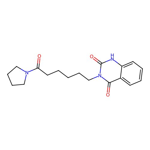 2-hydroxy-3-[6-oxo-6-(pyrrolidin-1-yl)hexyl]quinazolin-4(3H)-one structure