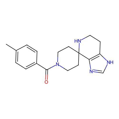 (4-methylphenyl)(3,5,6,7-tetrahydro-1'H-spiro[imidazo[4,5-c]pyridine-4,4'-piperidin]-1'-yl)methanone structure
