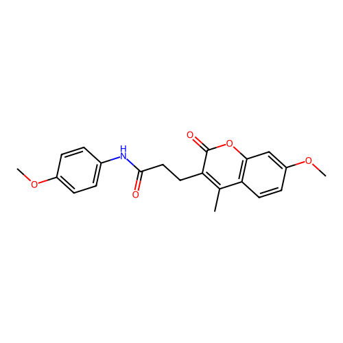 3-(7-methoxy-4-methyl-2-oxo-2H-chromen-3-yl)-N-(4-methoxyphenyl)propanamide structure