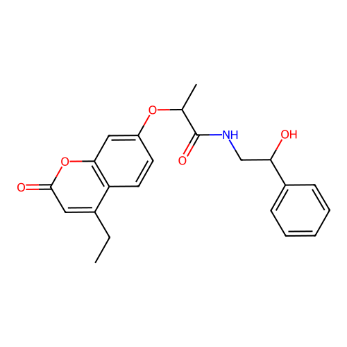 2-((4-ethyl-2-oxo-2H-chromen-7-yl)oxy)-N-(2-hydroxy-2-phenylethyl)propanamide structure