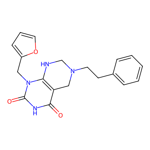 1-(furan-2-ylmethyl)-6-phenethyl-5,6,7,8-tetrahydropyrimido[4,5-d]pyrimidine-2,4(1H,3H)-dione structure