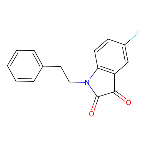 5-fluoro-1-(2-phenylethyl)-1H-indole-2,3-dione structure