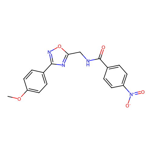 N-((3-(4-methoxyphenyl)-1,2,4-oxadiazol-5-yl)methyl)-4-nitrobenzamide structure