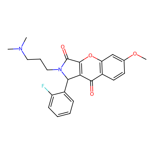 2-(3-(dimethylamino)propyl)-1-(2-fluorophenyl)-6-methoxy-1,2-dihydrochromeno[2,3-c]pyrrole-3,9-dione structure