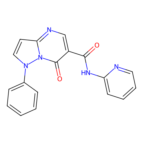 Pyrazolo(1,5-a)pyrimidine-6-carboxamide, 1,7-dihydro-7-oxo-1-phenyl-N-2-pyridinyl- structure
