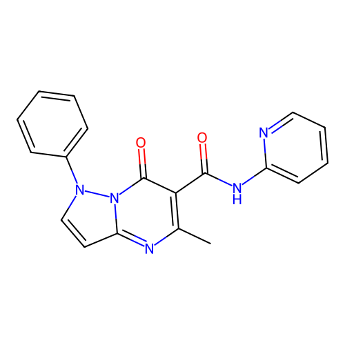 Pyrazolo(1,5-a)pyrimidine-6-carboxamide, 1,7-dihydro-5-methyl-7-oxo-1-phenyl-N-2-pyridinyl- structure
