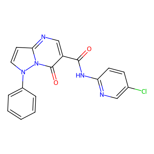 Pyrazolo(1,5-a)pyrimidine-6-carboxamide, 1,7-dihydro-N-(5-chloro-2-pyridinyl)-7-oxo-1-phenyl- structure
