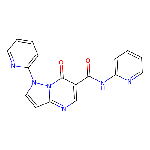 Pyrazolo(1,5-a)pyrimidine-6-carboxamide, 1,7-dihydro-7-oxo-N,1-di-2-pyridinyl- structure