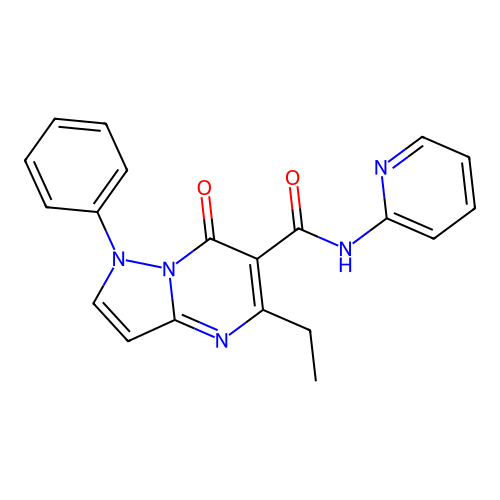 5-Ethyl-7-oxo-1-phenyl-N-2-pyridinyl-1,7-dihydropyrazolo(1,5-a)pyrimidine-6-carboxamide structure