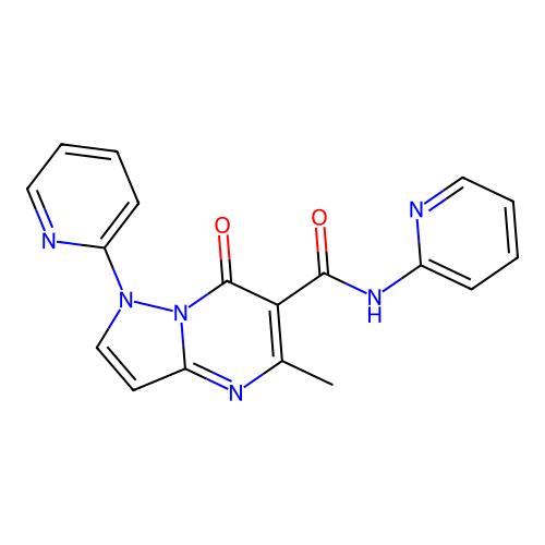 Pyrazolo(1,5-a)pyrimidine-6-carboxamide, 1,7-dihydro-5-methyl-7-oxo-N,1-di-2-pyridinyl- structure