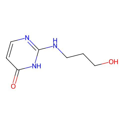 2-(3-hydroxypropylamino)-1H-pyrimidin-6-one structure