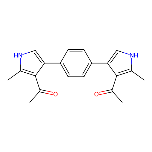 1-[4-[4-(4-acetyl-5-methyl-1H-pyrrol-3-yl)phenyl]-2-methyl-1H-pyrrol-3-yl]ethanone structure