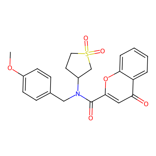 N-(1,1-dioxidotetrahydrothiophen-3-yl)-N-(4-methoxybenzyl)-4-oxo-4H-chromene-2-carboxamide structure