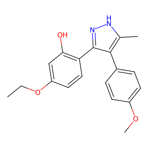 5-ethoxy-2-(4-(4-methoxyphenyl)-5-methyl-1H-pyrazol-3-yl)phenol structure