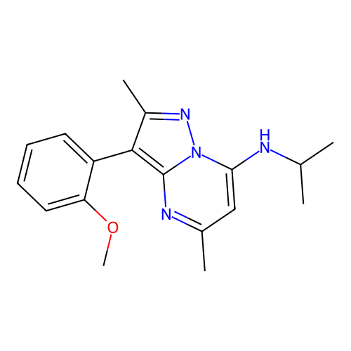 3-(2-methoxyphenyl)-2,5-dimethyl-N-propan-2-ylpyrazolo[1,5-a]pyrimidin-7-amine structure
