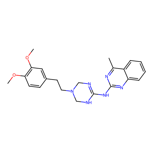 N-(5-(3,4-dimethoxyphenethyl)-1,4,5,6-tetrahydro-1,3,5-triazin-2-yl)-4-methylquinazolin-2-amine structure