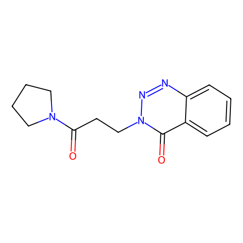 3-[3-oxo-3-(pyrrolidin-1-yl)propyl]-1,2,3-benzotriazin-4(3H)-one structure
