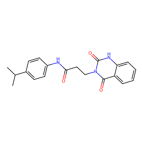3-(2-hydroxy-4-oxoquinazolin-3(4H)-yl)-N-[4-(propan-2-yl)phenyl]propanamide structure