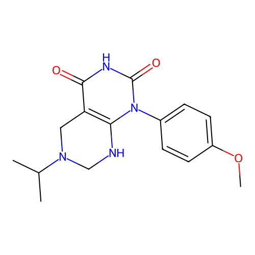 6-isopropyl-1-(4-methoxyphenyl)-5,6,7,8-tetrahydropyrimido[4,5-d]pyrimidine-2,4(1H,3H)-dione structure