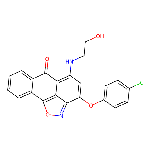 3-(4-chlorophenoxy)-5-((2-hydroxyethyl)amino)-6H-anthra[1,9-cd]isoxazol-6-one structure
