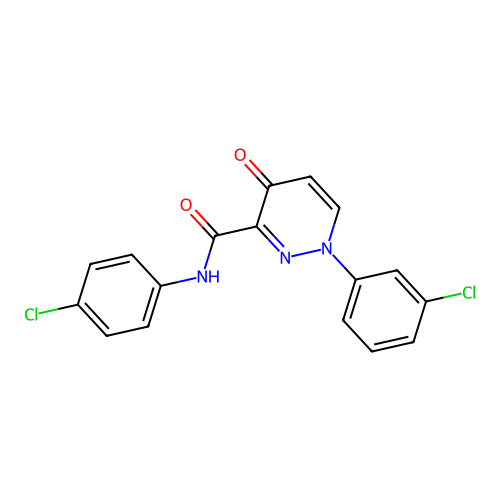 1-(3-chlorophenyl)-N-(4-chlorophenyl)-4-oxo-1,4-dihydropyridazine-3-carboxamide structure