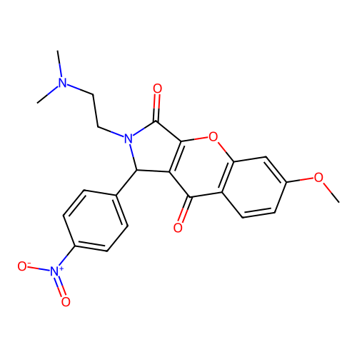 2-[2-(dimethylamino)ethyl]-6-methoxy-1-(4-nitrophenyl)-1,2-dihydrochromeno[2,3-c]pyrrole-3,9-dione structure