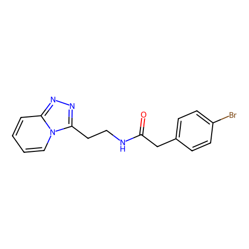 2-(4-bromophenyl)-N-[2-([1,2,4]triazolo[4,3-a]pyridin-3-yl)ethyl]acetamide structure