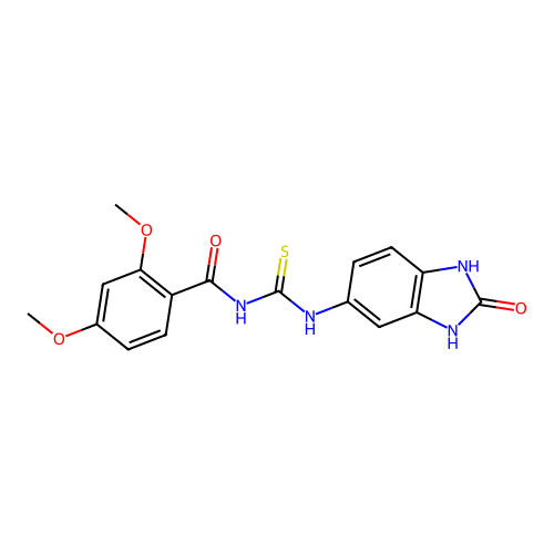 2,4-dimethoxy-N-[(2-oxo-1,3-dihydrobenzimidazol-5-yl)carbamothioyl]benzamide structure