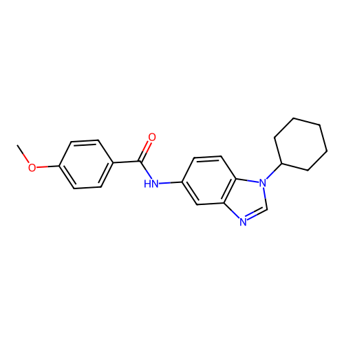 N-(1-cyclohexylbenzimidazol-5-yl)-4-methoxybenzamide structure