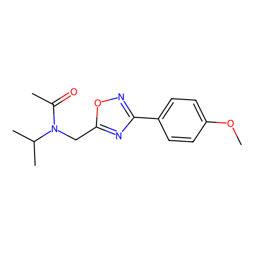 N-{[3-(4-methoxyphenyl)-1,2,4-oxadiazol-5-yl]methyl}-N-(propan-2-yl)acetamide structure