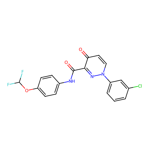 1-(3-chlorophenyl)-N-[4-(difluoromethoxy)phenyl]-4-oxo-1,4-dihydropyridazine-3-carboxamide structure