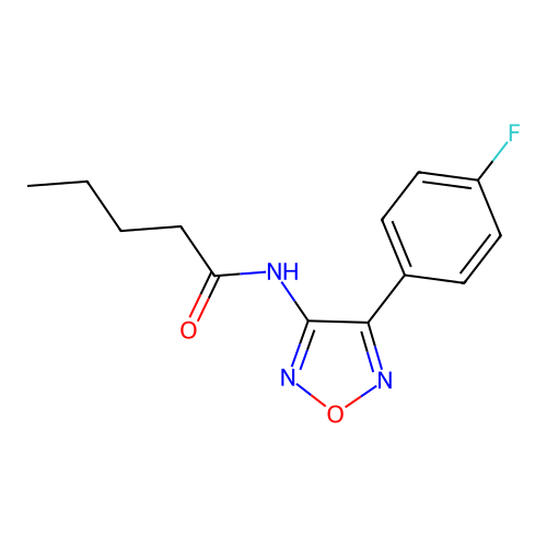 N-[4-(4-fluorophenyl)-1,2,5-oxadiazol-3-yl]pentanamide structure
