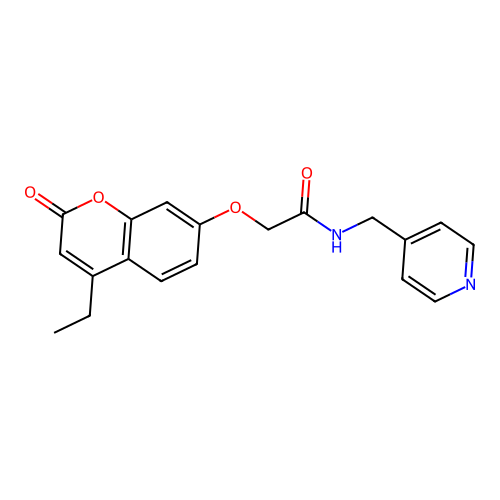2-[(4-ethyl-2-oxo-2H-chromen-7-yl)oxy]-N-(pyridin-4-ylmethyl)acetamide structure